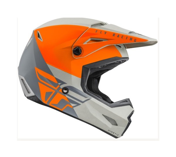 Capacete Fly Racing Kinetic Straight Edge Cor Laranja Cinza