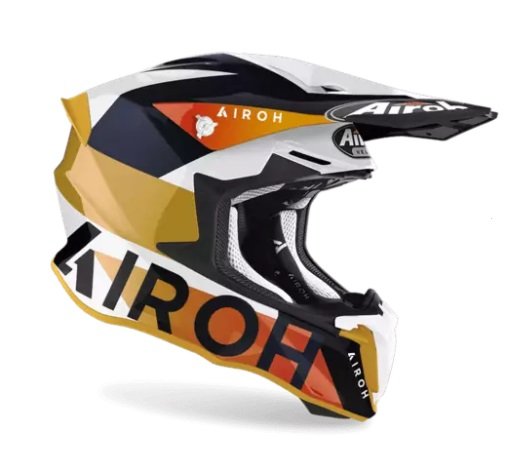 Capacete Airoh Twist 2.0 Lift White Gloss- Cor Branco Dourado