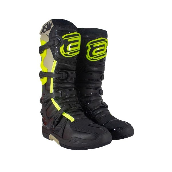 Bota ASW Elevate Cor Preto Amarelo Fluo Areia
