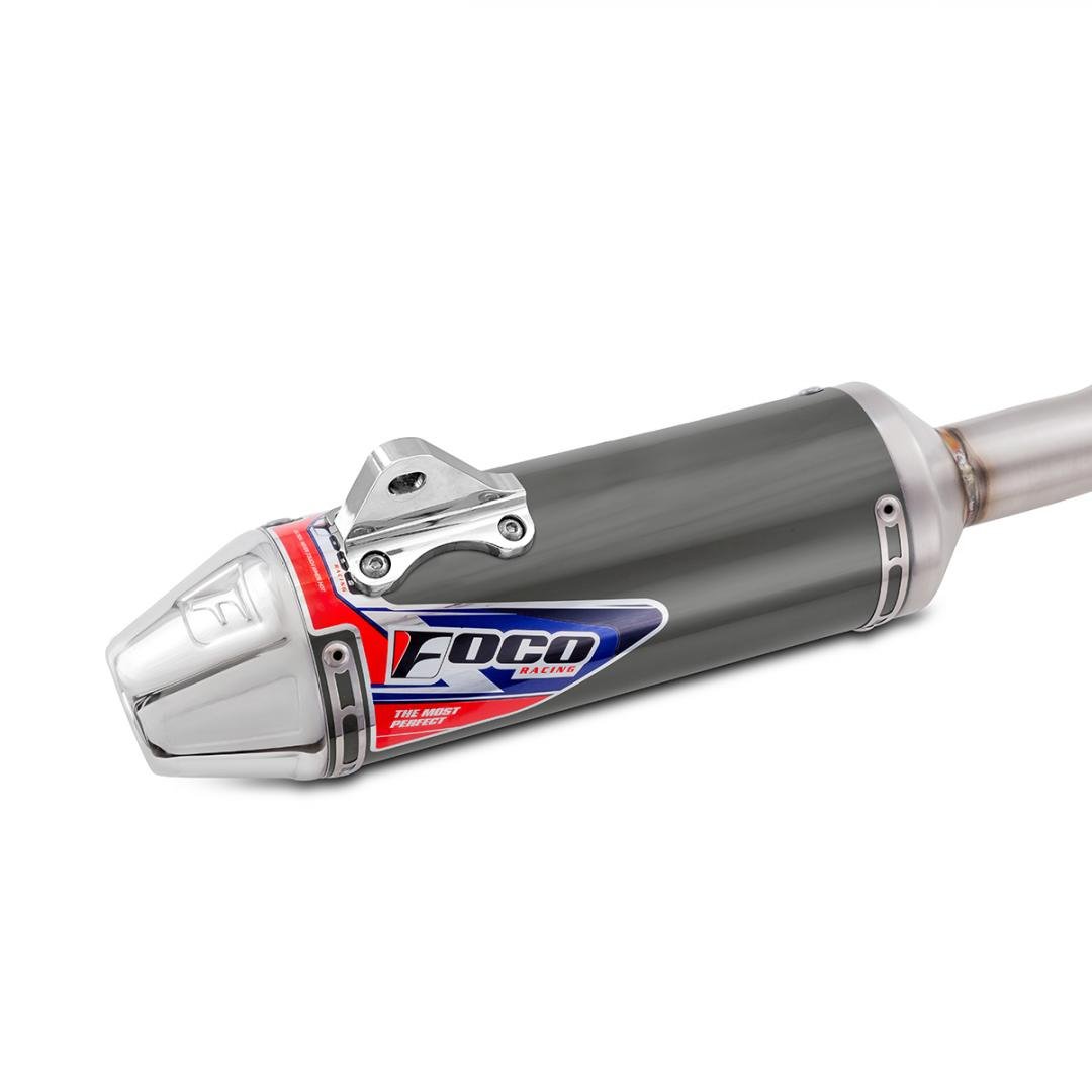 Escapamento Foco Racing F1 Médio - MXF 270F - Cor Titânio Alto Brilho