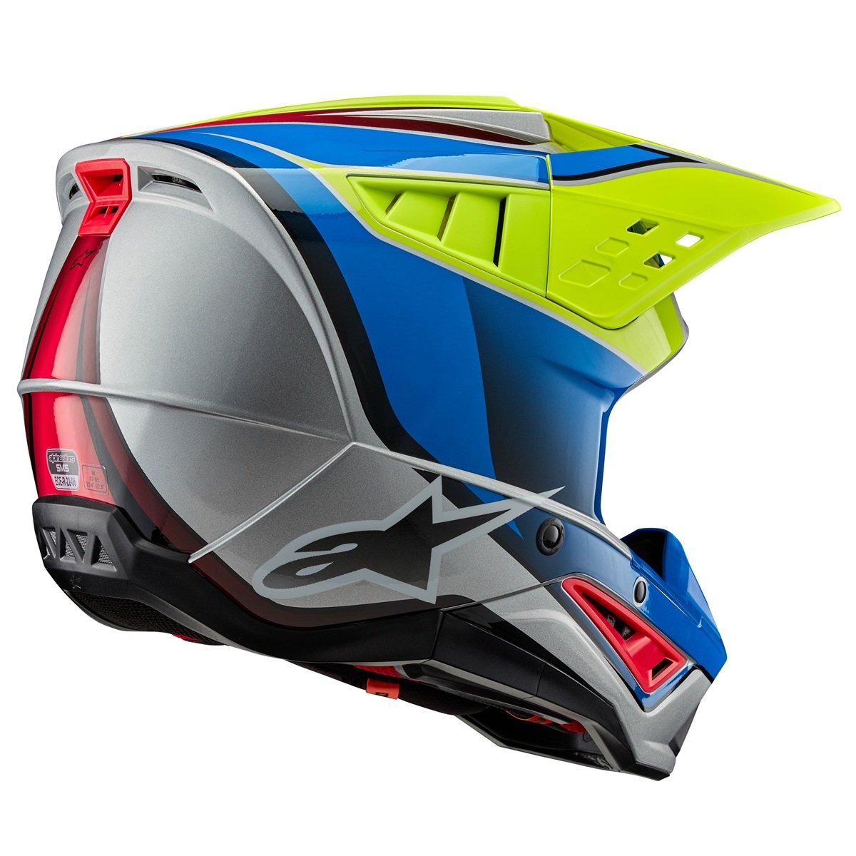 Capacete Alpinestars SM5 Sail - Amarelo Fluo Azul Silver Gloss