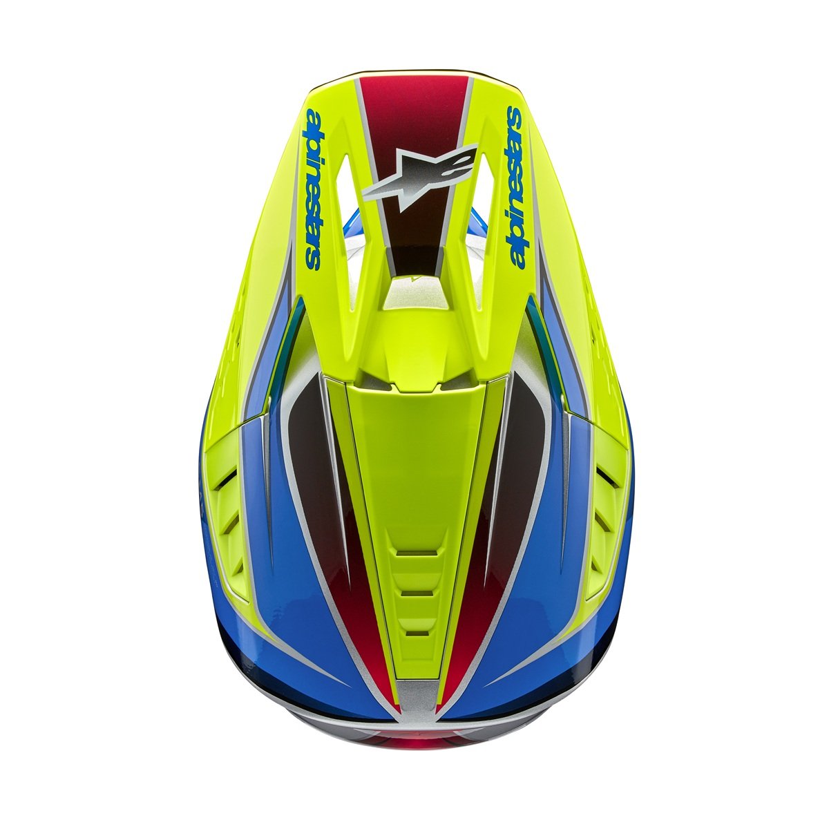 Capacete Alpinestars SM5 Sail - Amarelo Fluo Azul Silver Gloss
